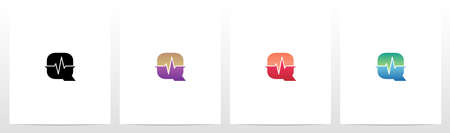 Pulse Line On Letter Logo Design Qのイラスト素材