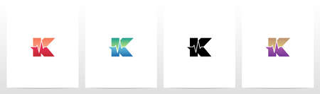 Pulse Line On Letter Logo Design Kのイラスト素材