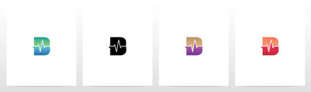 Pulse Line On Letter Logo Design Bのイラスト素材