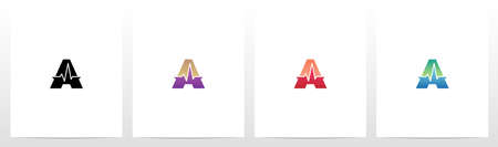 Pulse Line On Letter Logo Design Aのイラスト素材