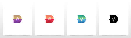 Pulse Line On Letter Logo Design Dのイラスト素材