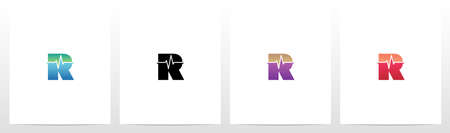 Pulse Line On Letter Logo Design Rのイラスト素材