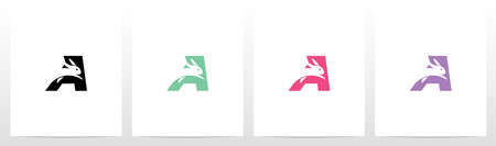 Rabbit Running On Letter Logo Design Aのイラスト素材