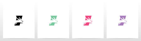 Rabbit Running On Letter Logo Design Iのイラスト素材