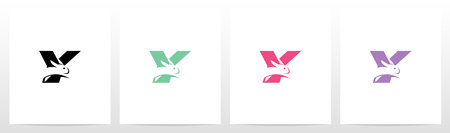 Rabbit Running On Letter Logo Design Yのイラスト素材