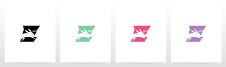 Rabbit Running On Letter Logo Design Eのイラスト素材