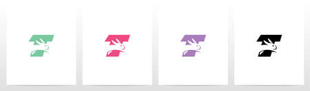 Rabbit Running On Letter Logo Design Tのイラスト素材