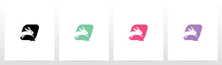 Rabbit Running On Letter Logo Design Qのイラスト素材