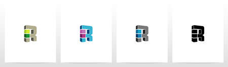 Rectangle Block On Letter Logo Design Rのイラスト素材