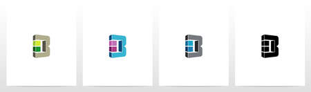 Rectangle Block On Letter Logo Design Bのイラスト素材