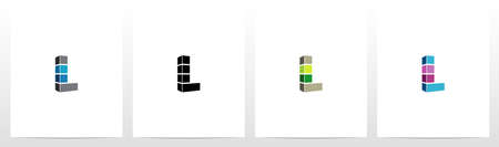 Rectangle Block On Letter Logo Design Lのイラスト素材