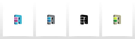 Rectangle Block On Letter Logo Design Aのイラスト素材