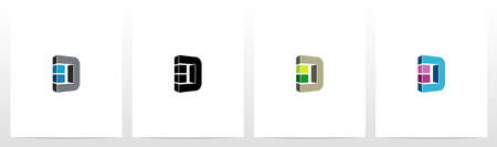 Rectangle Block On Letter Logo Design Dのイラスト素材