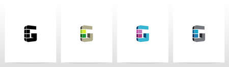 Rectangle Block On Letter Logo Design Gのイラスト素材