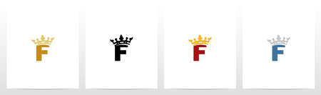 Royal Crown On Letter Logo Design Fのイラスト素材