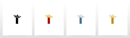 Royal Crown On Letter Logo Design Iのイラスト素材