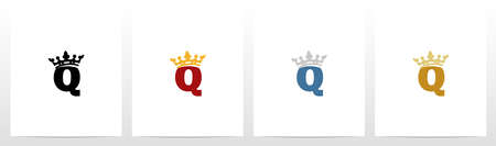 Royal Crown On Letter Logo Design Qのイラスト素材
