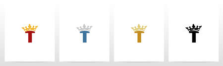 Royal Crown On Letter Logo Design Tのイラスト素材