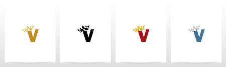 Royal Crown On Letter Logo Design Vのイラスト素材