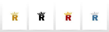 Royal Crown On Letter Logo Design Rのイラスト素材