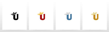 Royal Crown On Letter Logo Design Uのイラスト素材