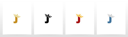 Royal Crown On Letter Logo Design Jのイラスト素材