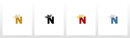 Royal Crown On Letter Logo Design Nのイラスト素材