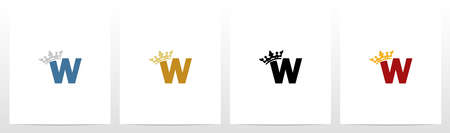 Royal Crown On Letter Logo Design Wのイラスト素材