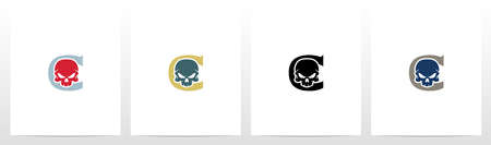 Skull On Letter Logo Design Cのイラスト素材