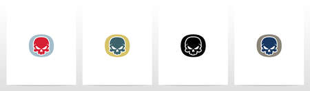 Skull On Letter Logo Design Oのイラスト素材