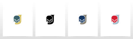 Skull On Letter Logo Design Jのイラスト素材