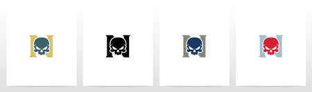 Skull On Letter Logo Design Nのイラスト素材
