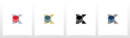 Skull On Letter Logo Design Kのイラスト素材