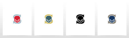 Skull On Letter Logo Design Sのイラスト素材