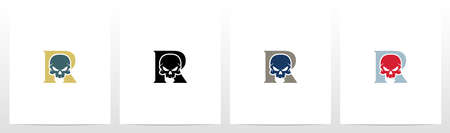 Skull On Letter Logo Design Rのイラスト素材