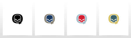 Skull On Letter Logo Design Qのイラスト素材