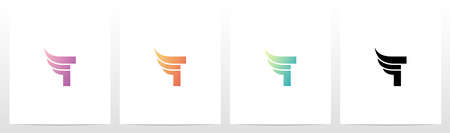 Small Wing On Letter Logo Design Tのイラスト素材