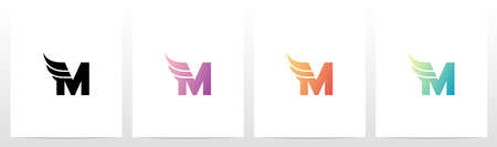 Small Wing On Letter Logo Design Mのイラスト素材