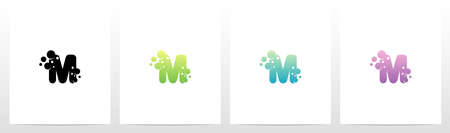 Soap Bubble On Letter Logo Design Mのイラスト素材