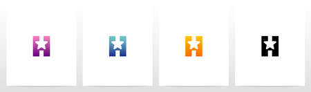 Star On Letter Logo Design Hのイラスト素材