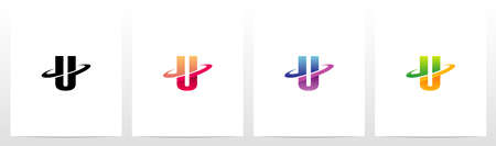 Swoosh Graphic On Letter Logo Design Uのイラスト素材
