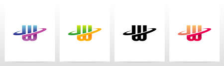 Swoosh Graphic On Letter Logo Design Wのイラスト素材