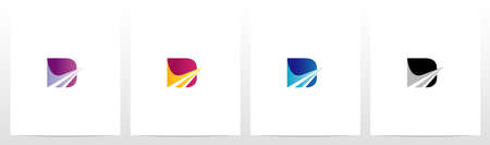 Swoosh Pointed Graphic On Letter Logo Design Dのイラスト素材
