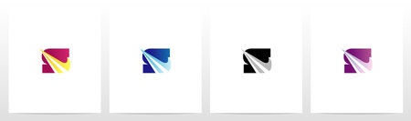 Swoosh Pointed Graphic On Letter Logo Design Sのイラスト素材