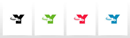 Transport Truck On Letter Logo Design Yのイラスト素材
