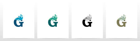 Water Coming Out From Letter Logo Design Gのイラスト素材
