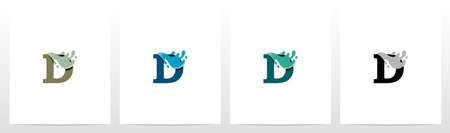 Water Coming Out From Letter Logo Design Dのイラスト素材