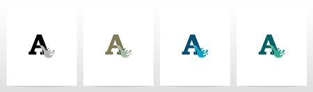 Water Coming Out From Letter Logo Design Aのイラスト素材
