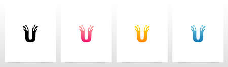 Water Splash On Letter Logo Design Uのイラスト素材