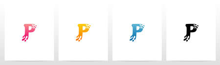 Water Splash On Letter Logo Design Pのイラスト素材